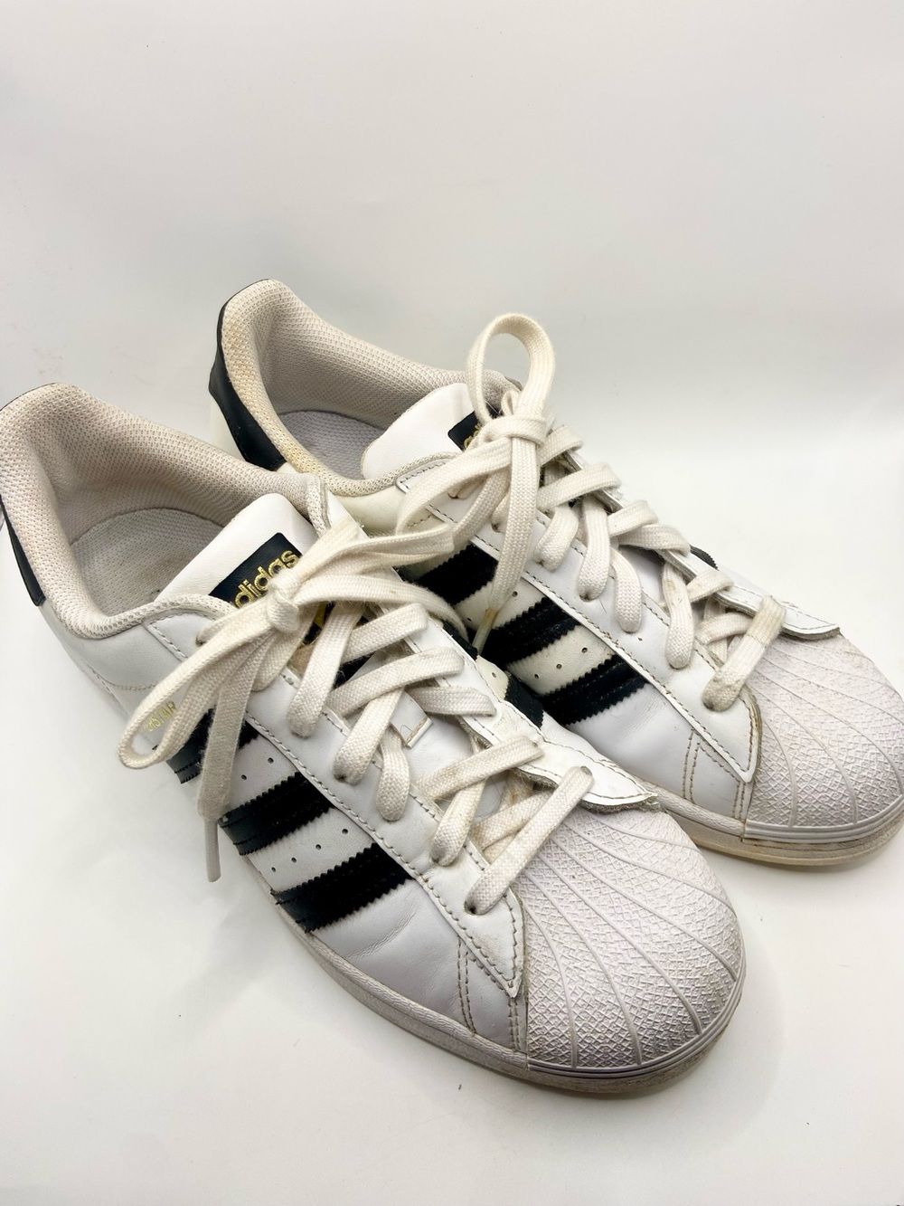 adidas White and Black Shell-Toe Women's Sneakers